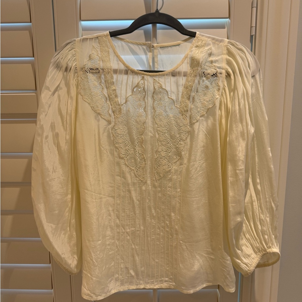 FARM RIO Lace Inset Blouse - Size Small - Picture 3 of 6